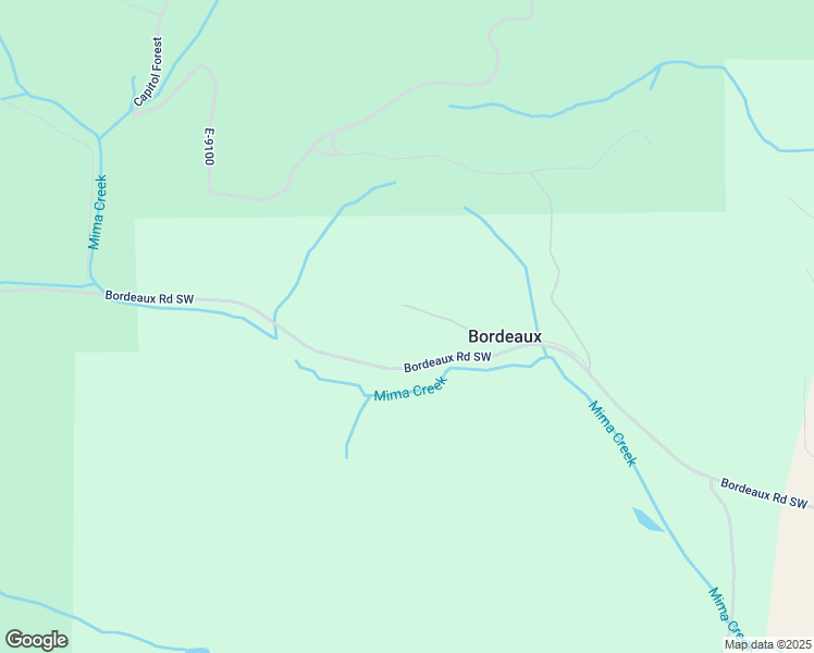 map of restaurants, bars, coffee shops, grocery stores, and more near 9146 Bordeaux Road Southwest in Olympia