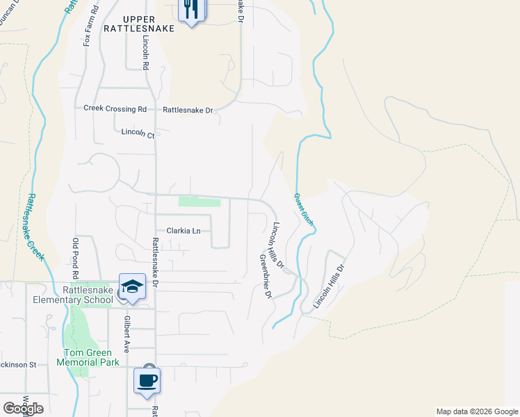 map of restaurants, bars, coffee shops, grocery stores, and more near 20 Columbine Court in Missoula
