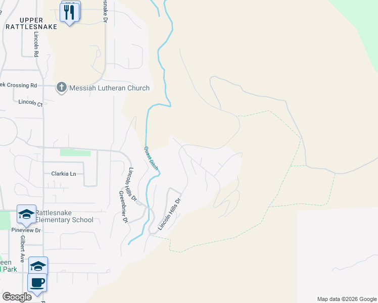 map of restaurants, bars, coffee shops, grocery stores, and more near 12 Contour Road in Missoula