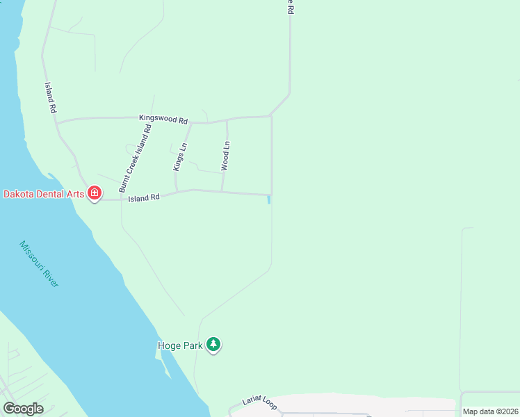 map of restaurants, bars, coffee shops, grocery stores, and more near 6109 Island Road in Bismarck