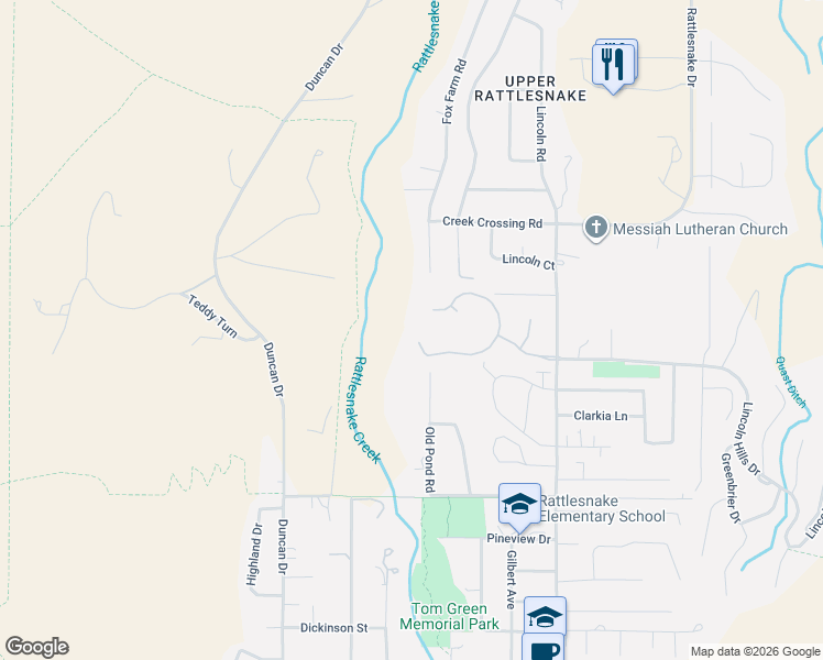 map of restaurants, bars, coffee shops, grocery stores, and more near 44 Brookside Way in Missoula