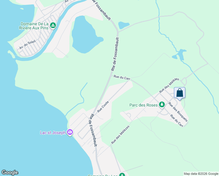 map of restaurants, bars, coffee shops, grocery stores, and more near 2 Rue du Carrefour in Fossambault-sur-le-Lac