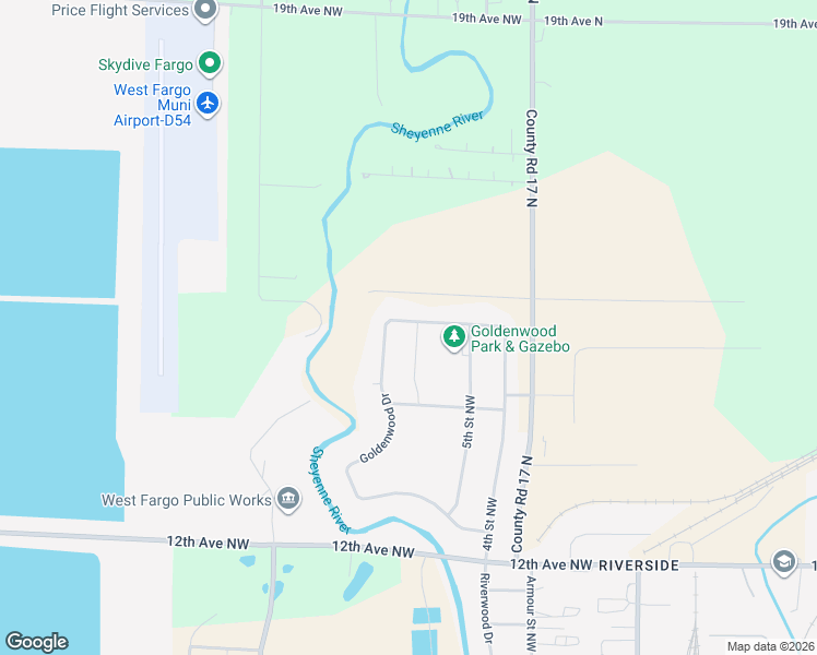 map of restaurants, bars, coffee shops, grocery stores, and more near 1301 9th Street Northwest in West Fargo