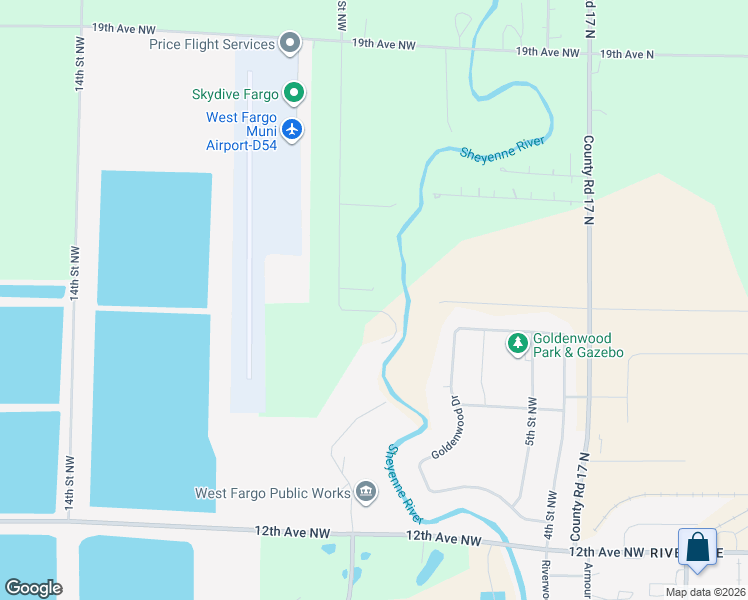 map of restaurants, bars, coffee shops, grocery stores, and more near 1301 9th Street Northwest in West Fargo