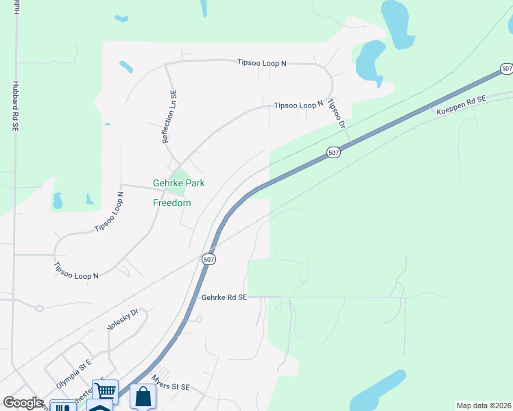 map of restaurants, bars, coffee shops, grocery stores, and more near 901 Industrial Dr SE in Rainier