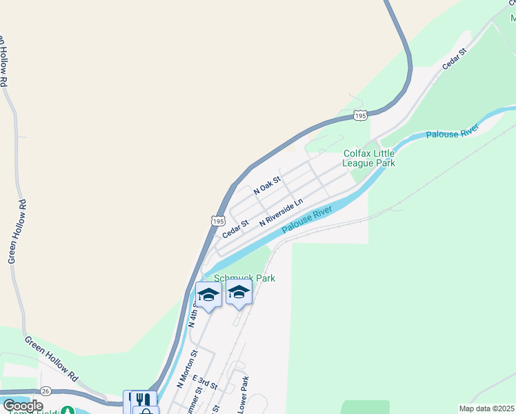 map of restaurants, bars, coffee shops, grocery stores, and more near 138-198 West 9th Street in Colfax