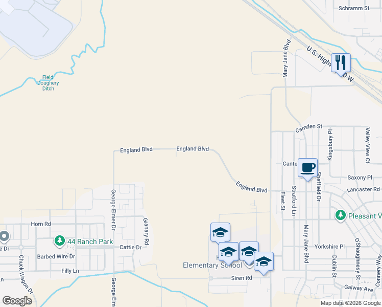 map of restaurants, bars, coffee shops, grocery stores, and more near 2575 Flynn Lane in Missoula