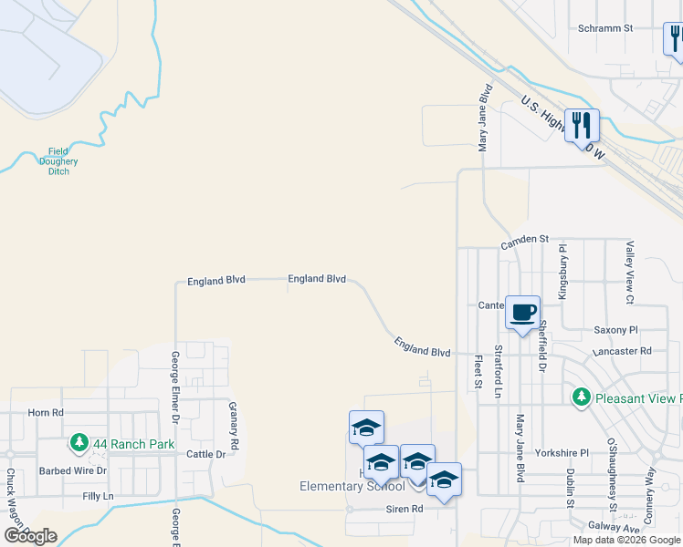 map of restaurants, bars, coffee shops, grocery stores, and more near 3285 Flynn Lane in Missoula
