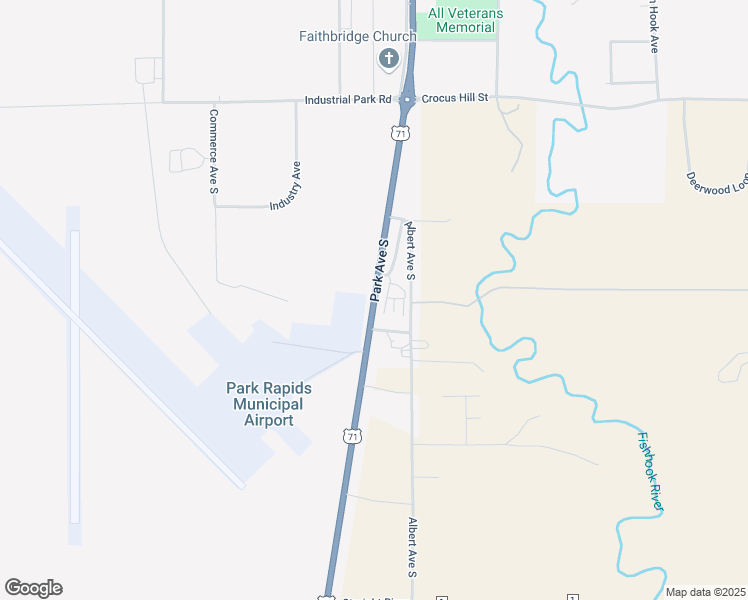 map of restaurants, bars, coffee shops, grocery stores, and more near Park Avenue South in Park Rapids