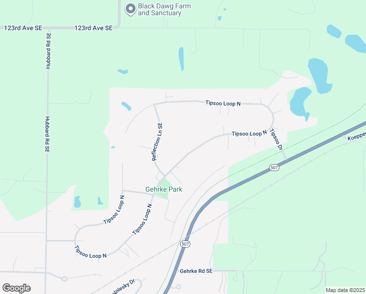 map of restaurants, bars, coffee shops, grocery stores, and more near 814 Tipsoo Loop North in Rainier