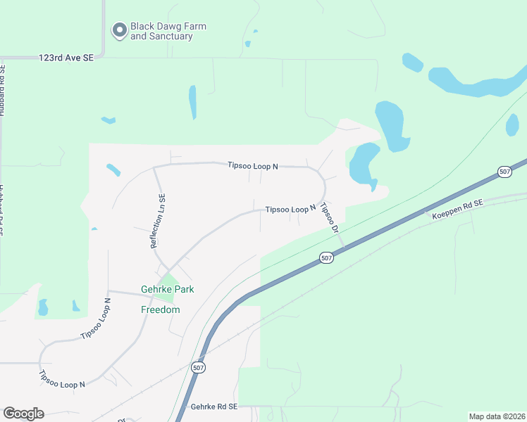 map of restaurants, bars, coffee shops, grocery stores, and more near 821B Tipsoo Loop North in Rainier