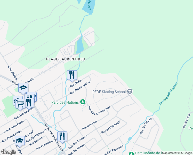 map of restaurants, bars, coffee shops, grocery stores, and more near 310 Rue Cliche in Ville de Québec
