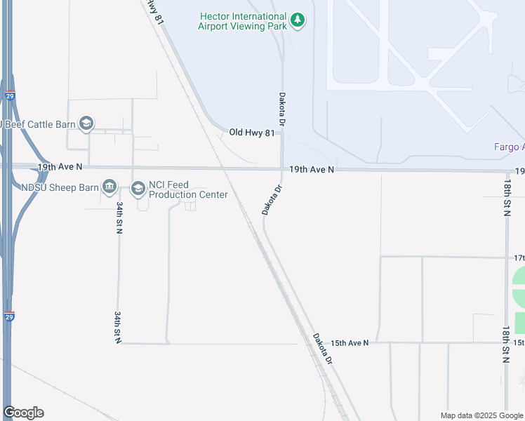 map of restaurants, bars, coffee shops, grocery stores, and more near Dakota Drive in Fargo