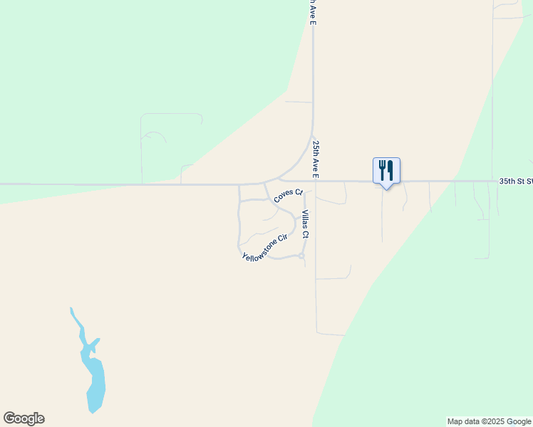 map of restaurants, bars, coffee shops, grocery stores, and more near 2200 Caldera Drive in Dickinson