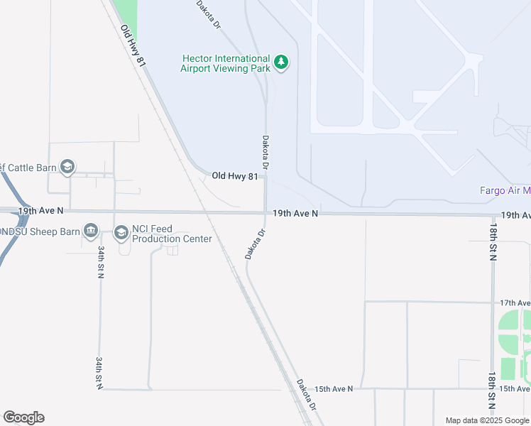 map of restaurants, bars, coffee shops, grocery stores, and more near Dakota Drive in Fargo