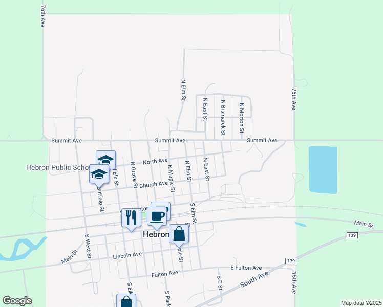 map of restaurants, bars, coffee shops, grocery stores, and more near 949-999 North Avenue in Hebron