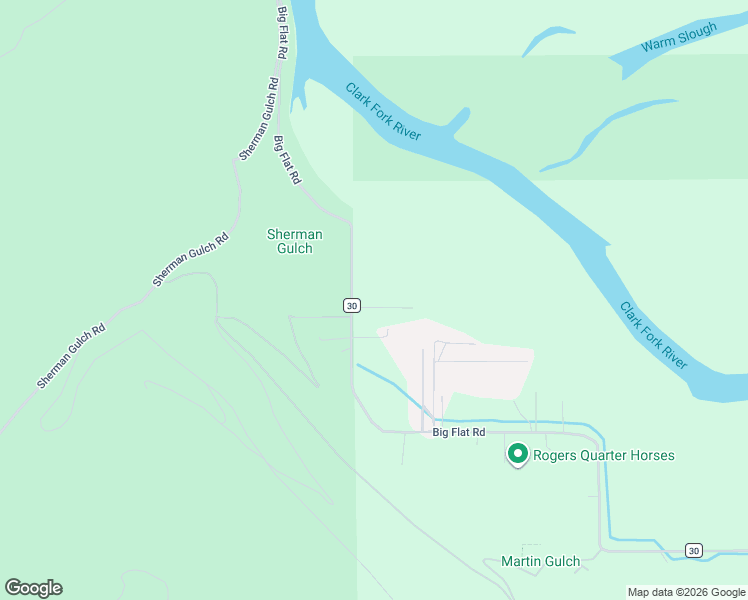 map of restaurants, bars, coffee shops, grocery stores, and more near 3670 Big Flat Road in Missoula