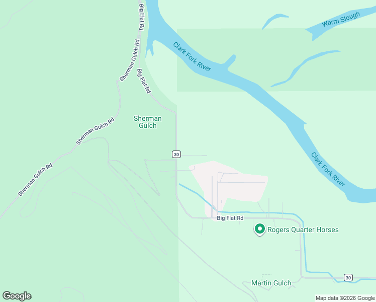 map of restaurants, bars, coffee shops, grocery stores, and more near 3670 Big Flat Road in Missoula