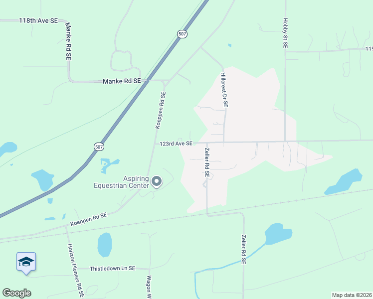 map of restaurants, bars, coffee shops, grocery stores, and more near 12305 123rd Avenue Southeast in Rainier