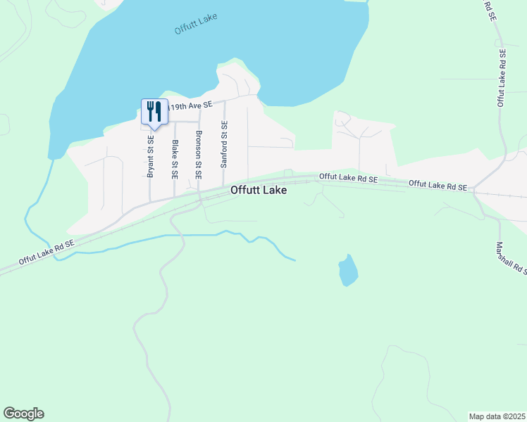 map of restaurants, bars, coffee shops, grocery stores, and more near 12300 Bronson Street Southeast in Tenino