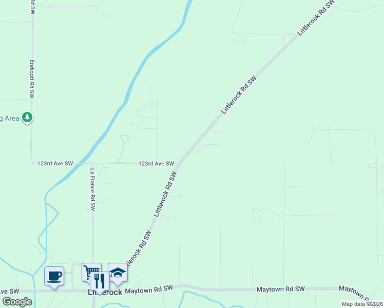 map of restaurants, bars, coffee shops, grocery stores, and more near 12204 Littlerock Road Southwest in Olympia