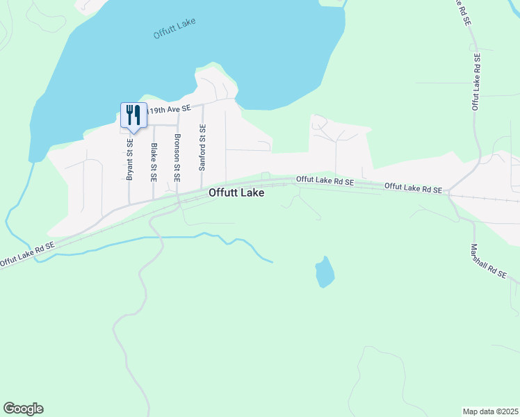 map of restaurants, bars, coffee shops, grocery stores, and more near 12300 Bronson Street Southeast in Tenino