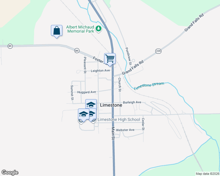 map of restaurants, bars, coffee shops, grocery stores, and more near 22 Main Street in Limestone