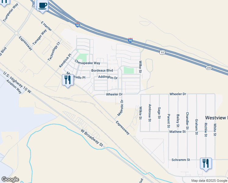 map of restaurants, bars, coffee shops, grocery stores, and more near in Missoula County