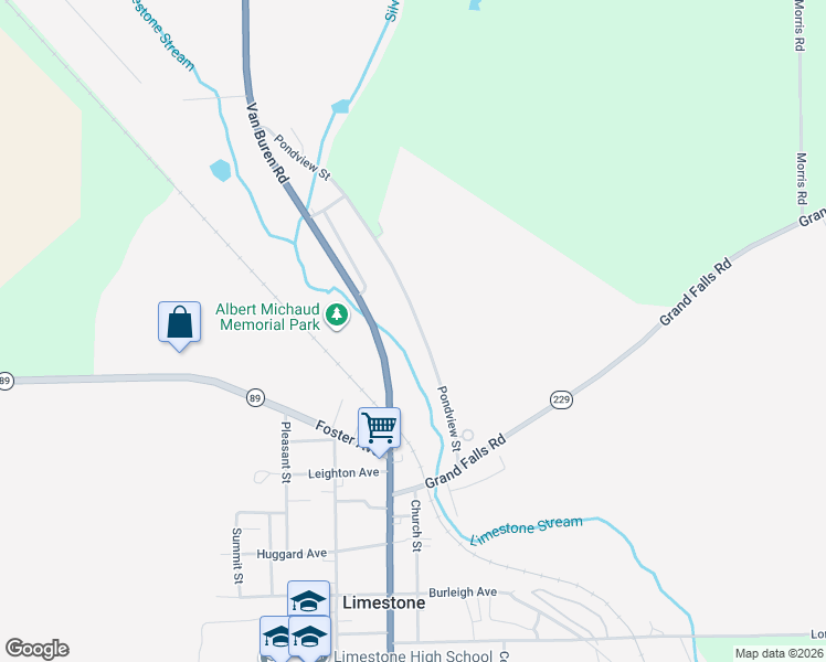 map of restaurants, bars, coffee shops, grocery stores, and more near 53 Pondview Street in Limestone