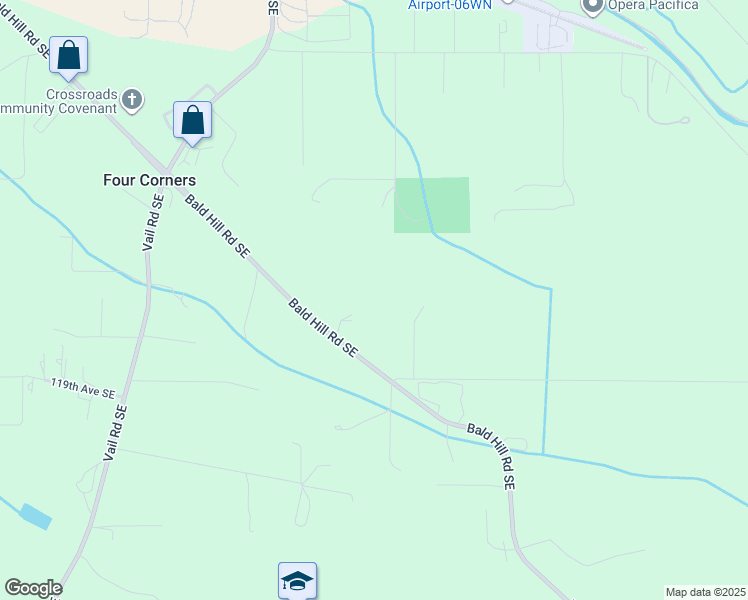 map of restaurants, bars, coffee shops, grocery stores, and more near 11810 Bald Hill Rd SE in Yelm