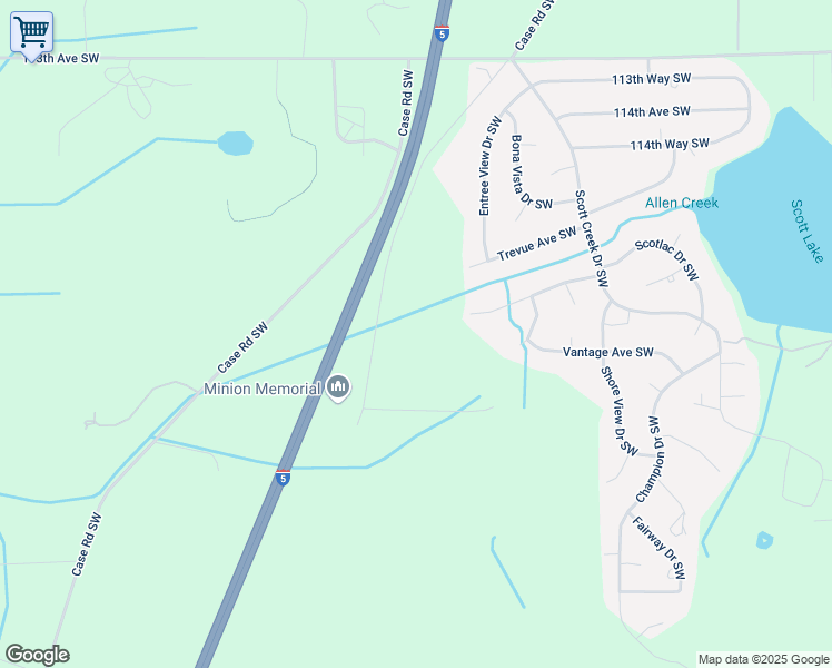 map of restaurants, bars, coffee shops, grocery stores, and more near 11748 Case-Extension Road Southwest in Olympia
