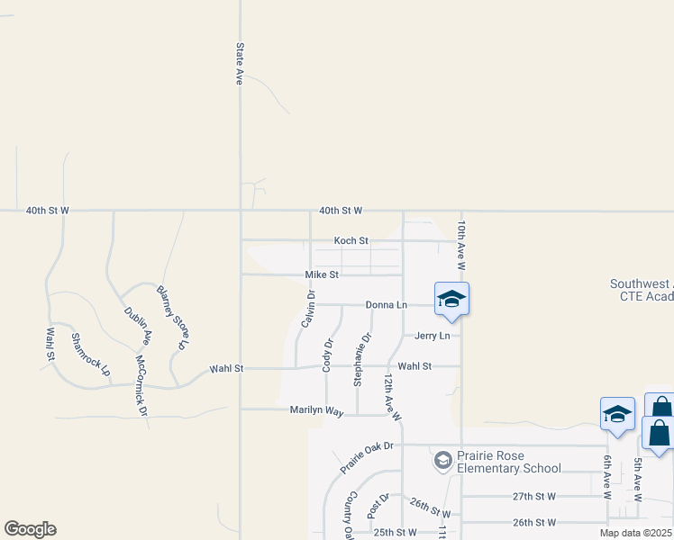 map of restaurants, bars, coffee shops, grocery stores, and more near 1430 Mike Street in Dickinson