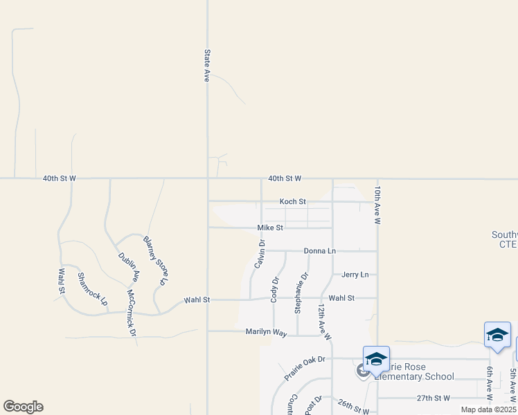 map of restaurants, bars, coffee shops, grocery stores, and more near 1403 Koch Street in Dickinson