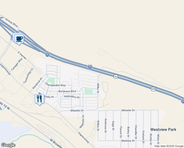map of restaurants, bars, coffee shops, grocery stores, and more near 4963 Potter Park Loop in Missoula