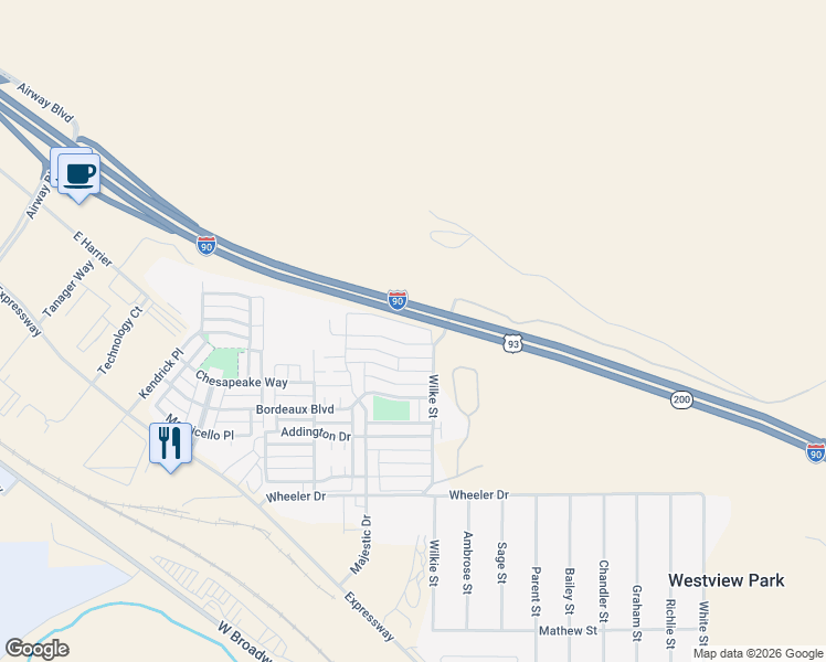 map of restaurants, bars, coffee shops, grocery stores, and more near 4947 Potter Park Loop in Missoula