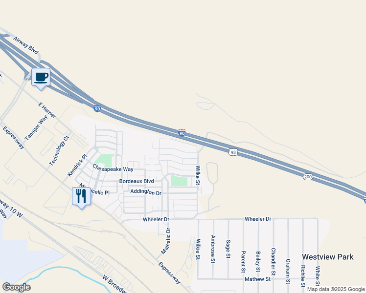 map of restaurants, bars, coffee shops, grocery stores, and more near 4947 Potter Park Loop in Missoula