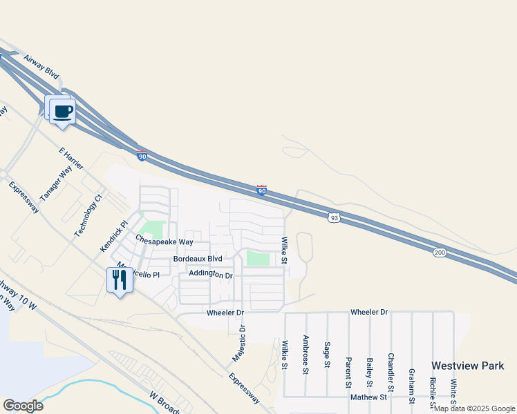 map of restaurants, bars, coffee shops, grocery stores, and more near 4947 Potter Park Loop in Missoula
