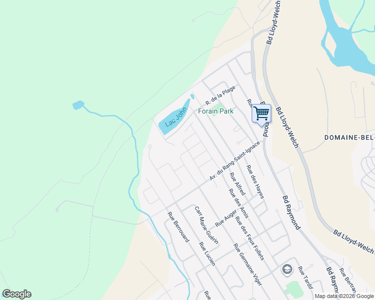 map of restaurants, bars, coffee shops, grocery stores, and more near 163 Rue des Arbustes in Québec