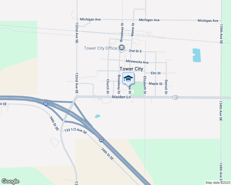 map of restaurants, bars, coffee shops, grocery stores, and more near 304 Maiden Ln in Tower City