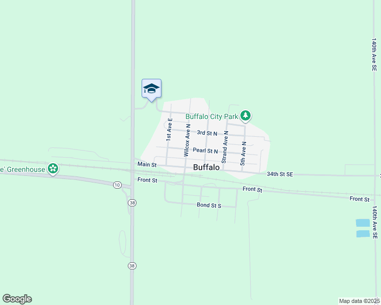 map of restaurants, bars, coffee shops, grocery stores, and more near 105 Wilcox Avenue North in Buffalo