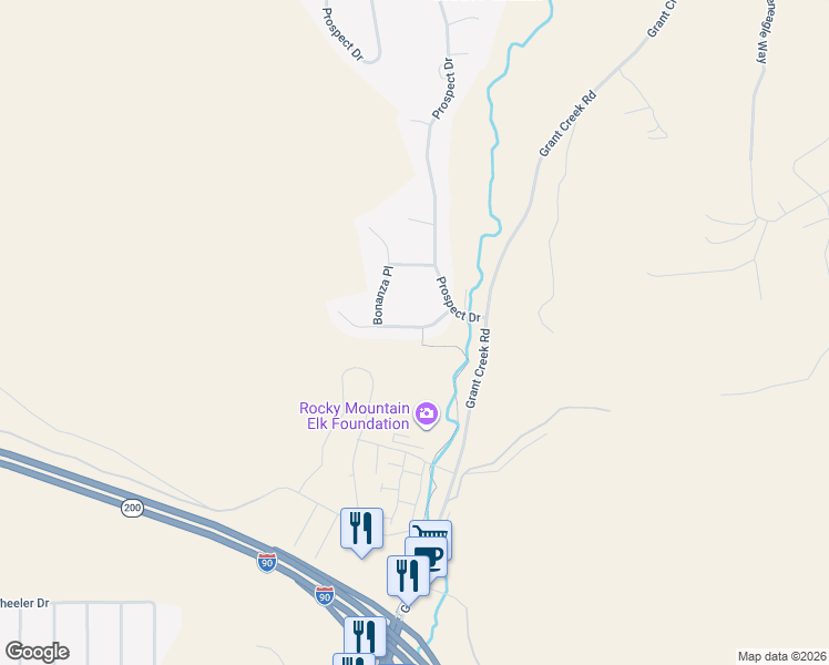 map of restaurants, bars, coffee shops, grocery stores, and more near 2604 Old Quarry Rd in Missoula