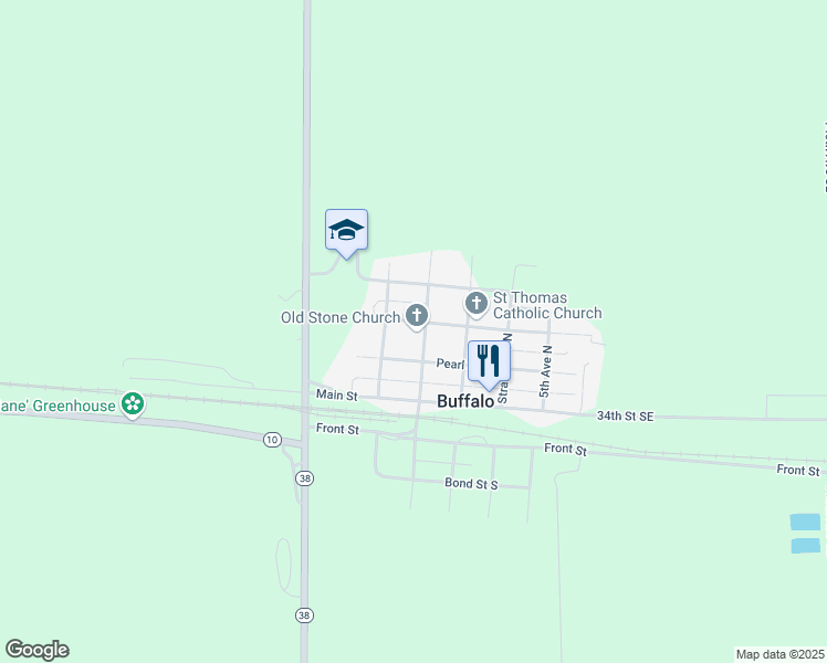 map of restaurants, bars, coffee shops, grocery stores, and more near 206 Wilcox Avenue North in Buffalo