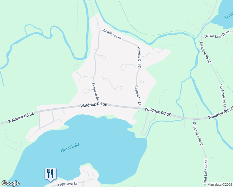 map of restaurants, bars, coffee shops, grocery stores, and more near 4601 Toutle Court Southeast in Olympia