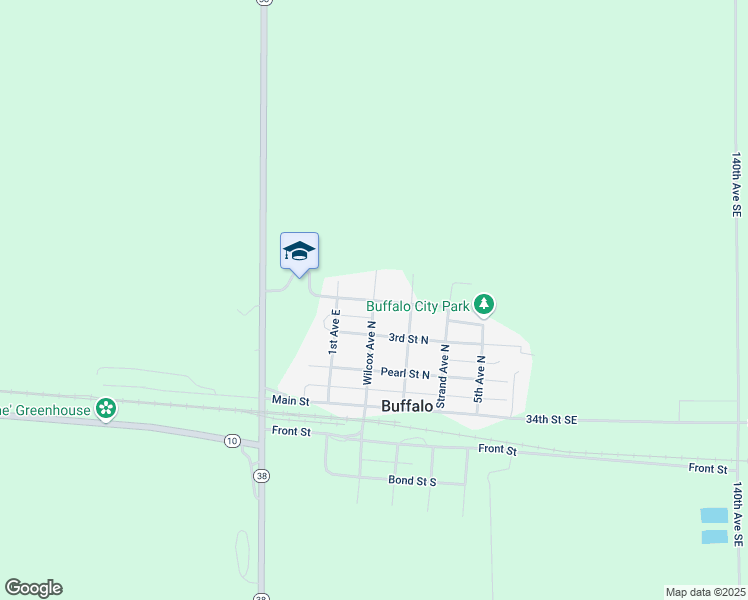 map of restaurants, bars, coffee shops, grocery stores, and more near 401 Wilcox Avenue North in Buffalo