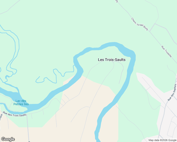 map of restaurants, bars, coffee shops, grocery stores, and more near 447 Route des Trois Saults in Québec