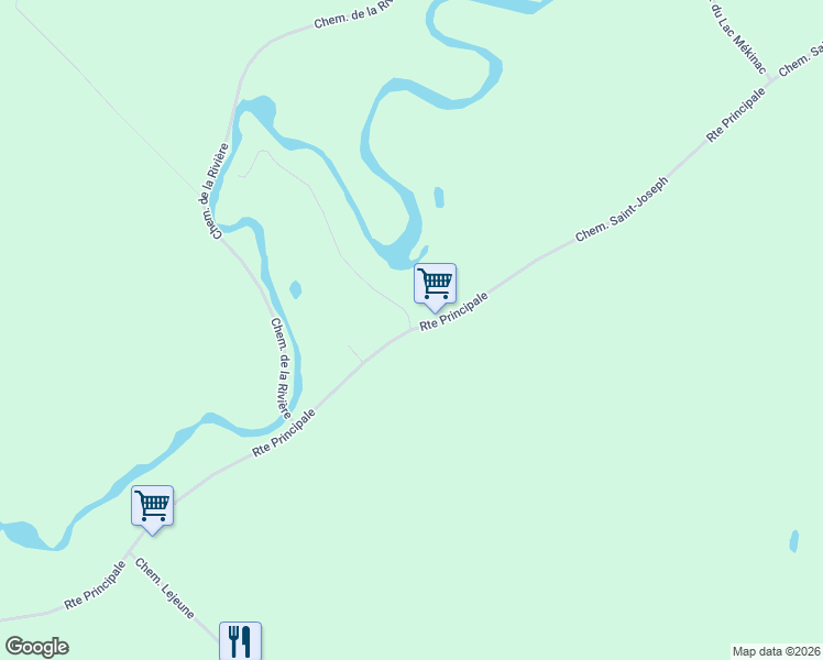 map of restaurants, bars, coffee shops, grocery stores, and more near Chemin Saint-Joseph in Mauricie