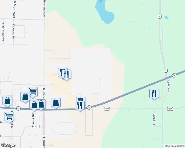 map of restaurants, bars, coffee shops, grocery stores, and more near 320 Career Path in Park Rapids