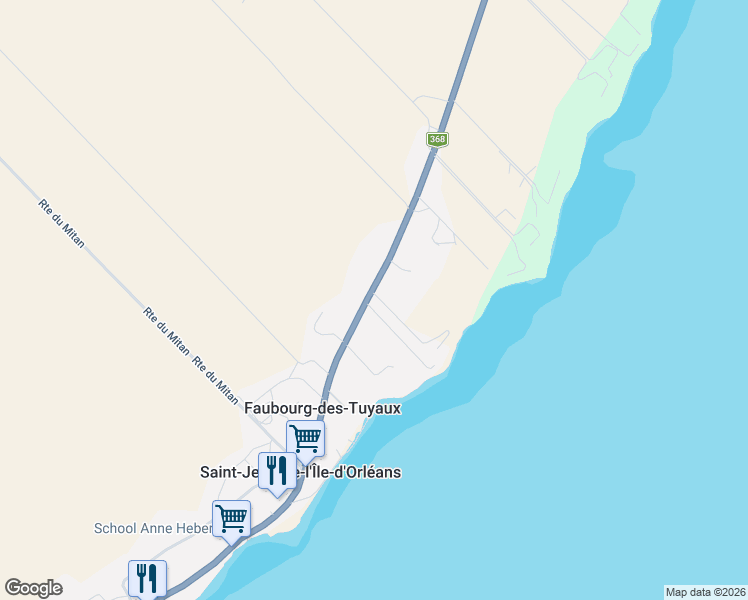 map of restaurants, bars, coffee shops, grocery stores, and more near 4537 Chemin Royal in Saint-Jean-de-l'Île-d'Orléans