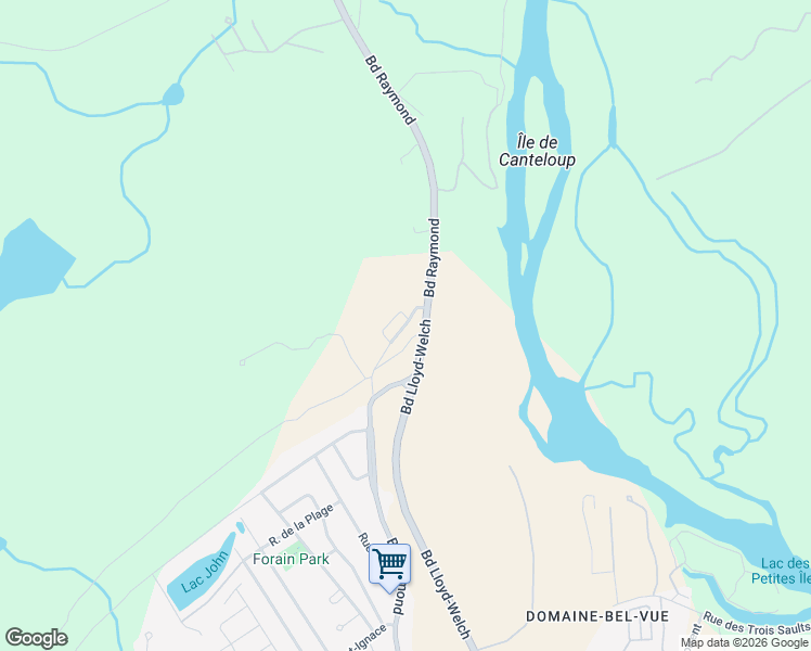 map of restaurants, bars, coffee shops, grocery stores, and more near Place Bellavance in Québec