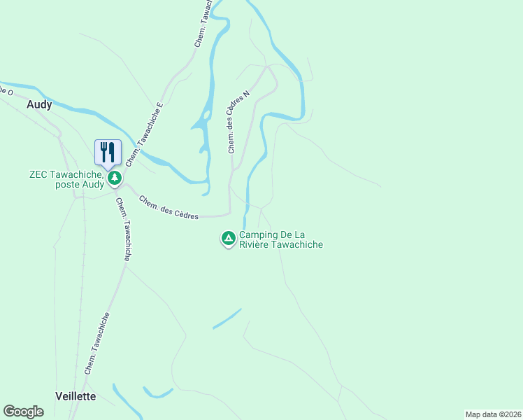 map of restaurants, bars, coffee shops, grocery stores, and more near 255 Chemin des Mélèzes in Lac-aux-Sables